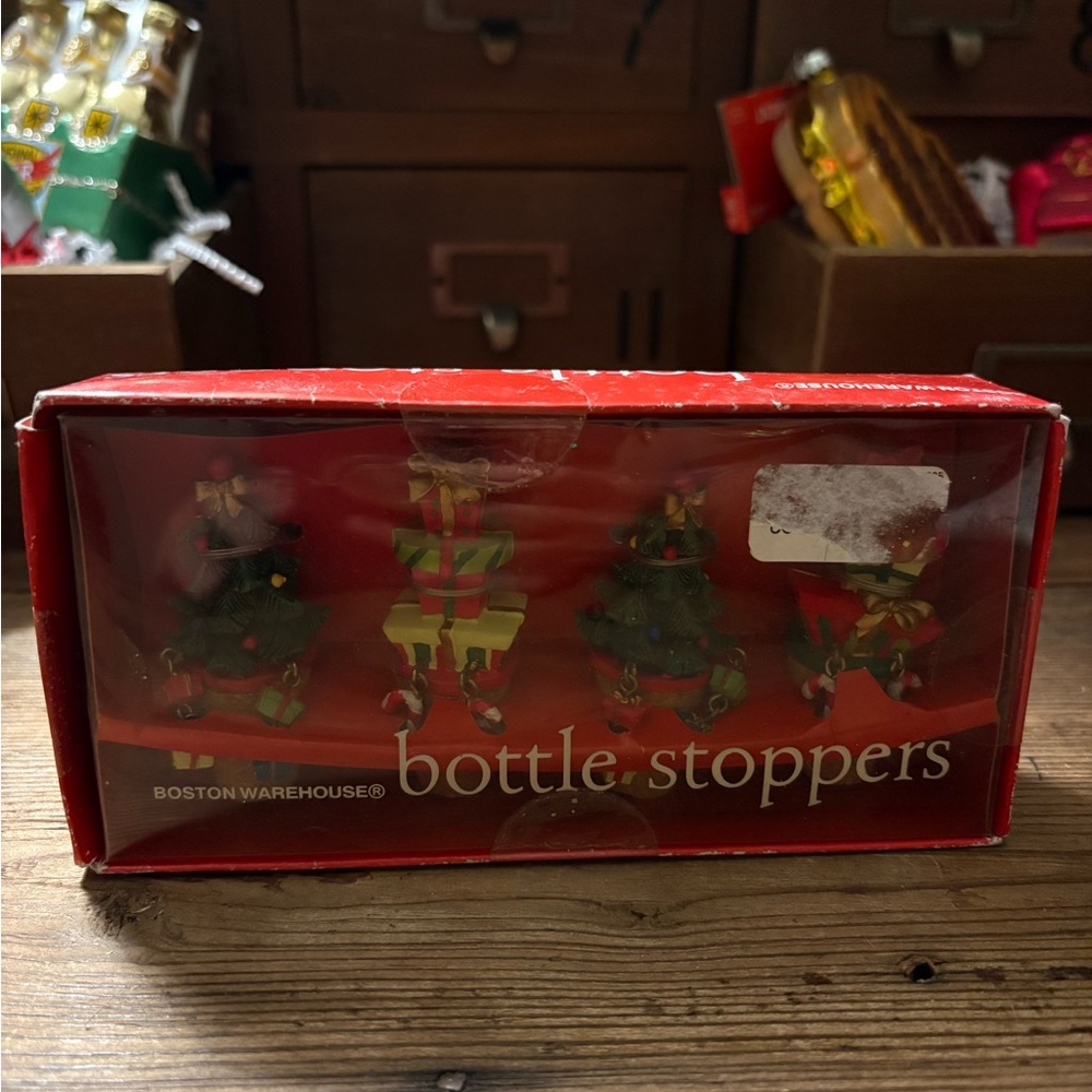 Boston Warehouse Festive Bottle Stoppers - Red and Green